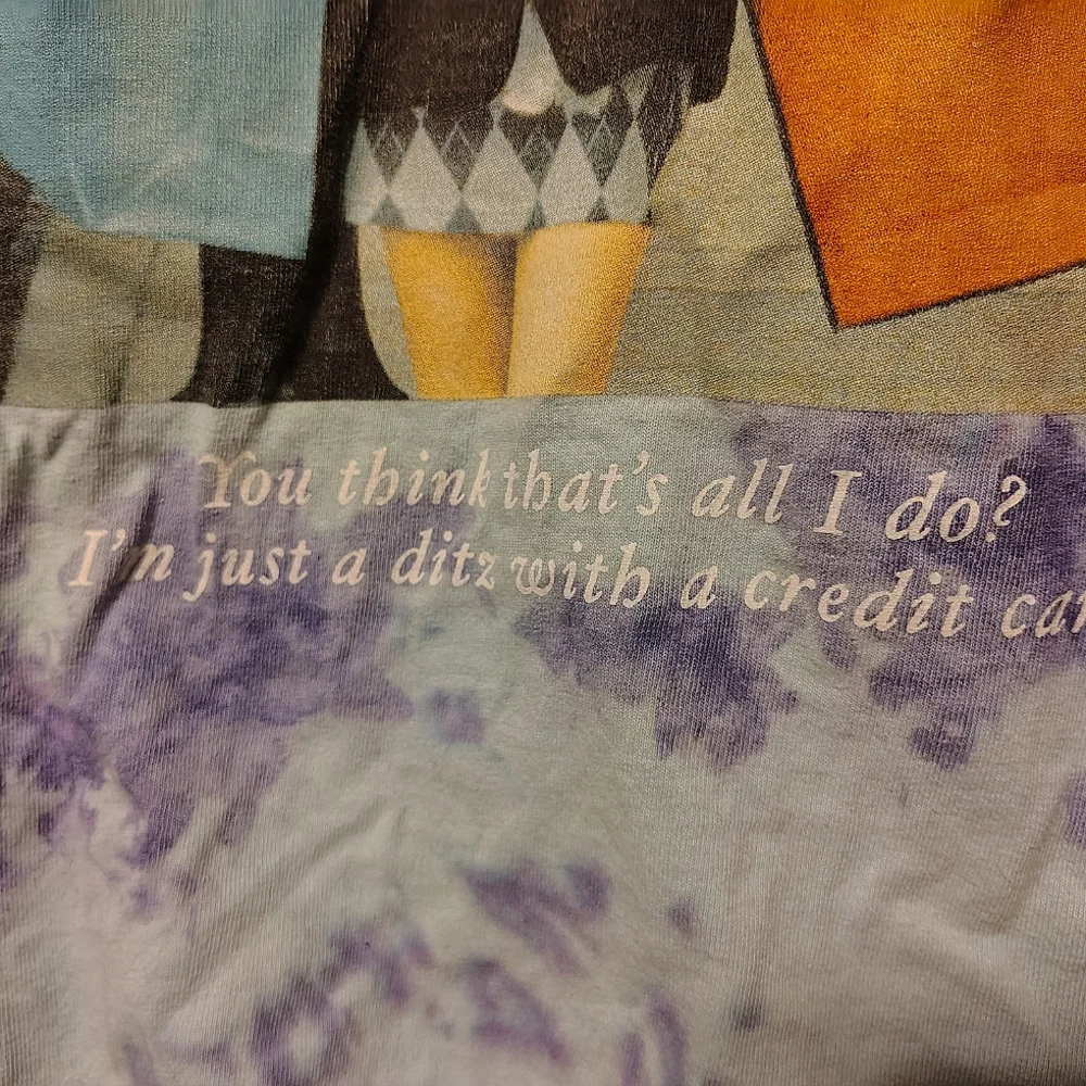 Clueless Graphic Purple/Blue Tie-Dye Tee Medium - Picture 2 of 6
